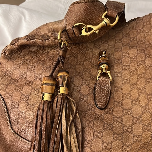 COPY - Gucci Large Jackie O Tan Leather Monogram bag - Picture 7 of 8